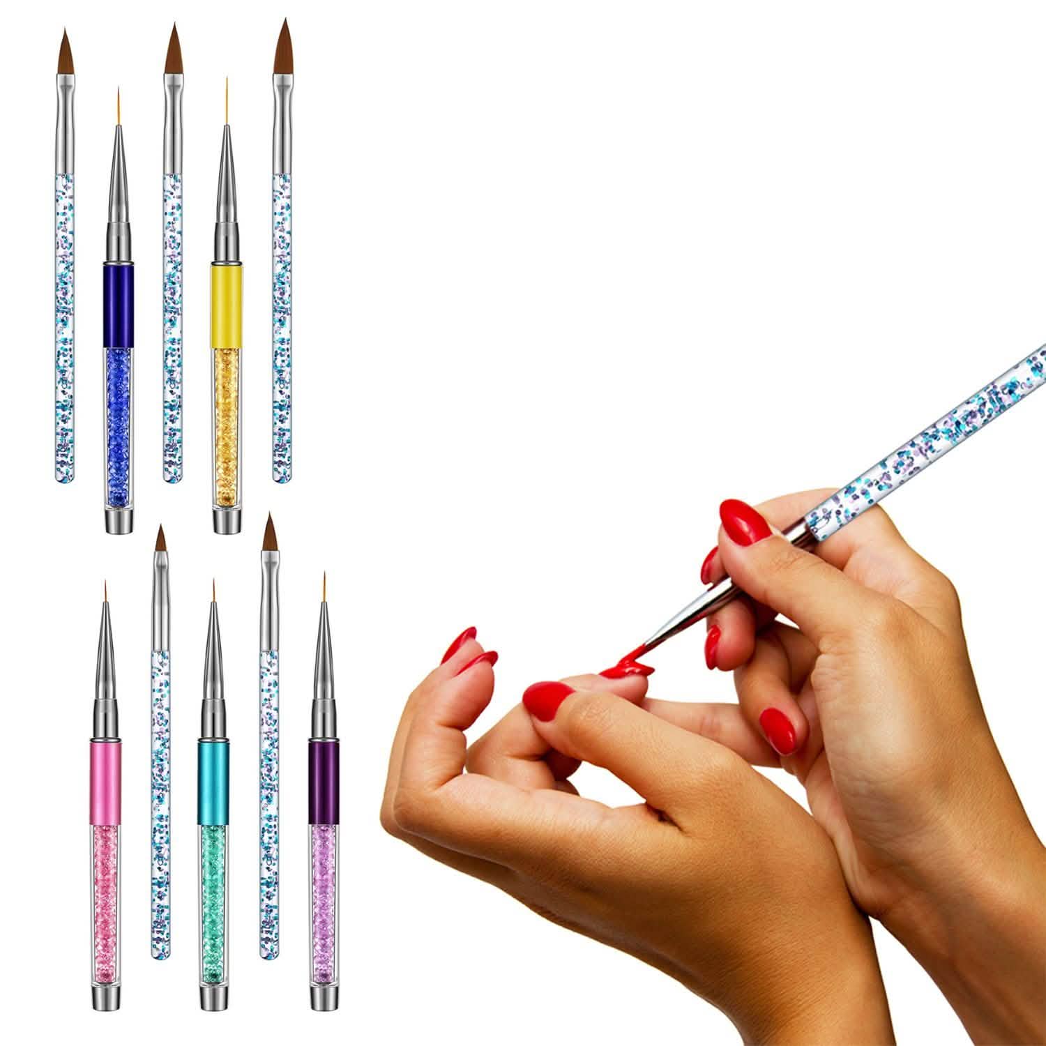 10-Pack: Premium Silicone 3D Nail Art Liner and Brushes Set