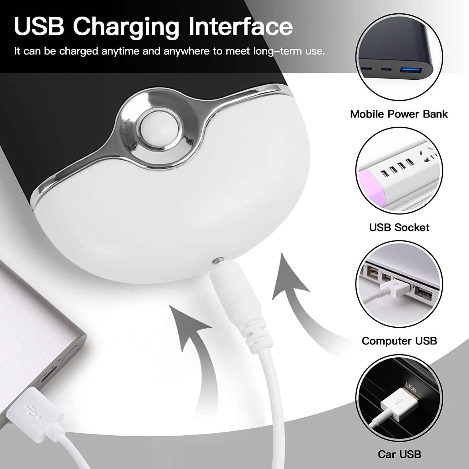 2-Piece: Rechargeable Handheld Mini Eyelash Fan