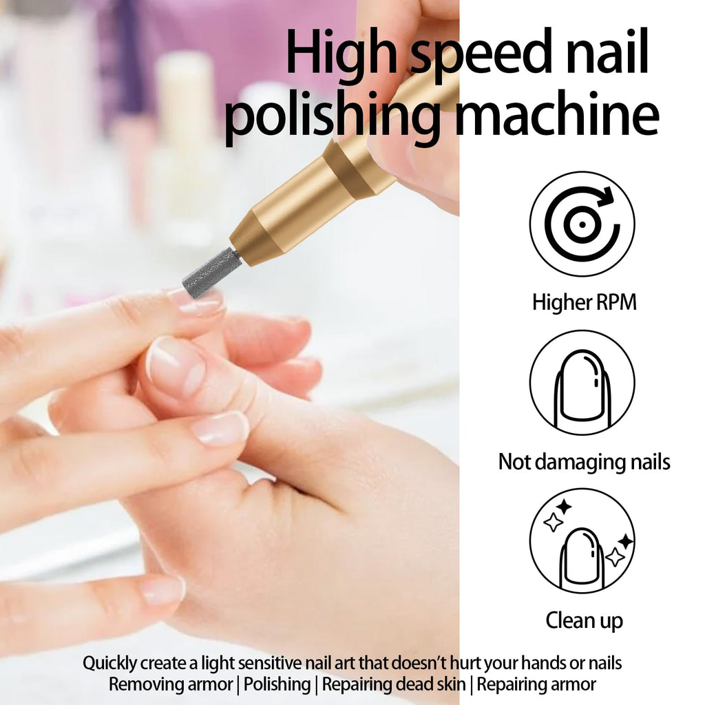 Kit Electric Rechargeable Set Cordless Nail Art Grinding Machine Compact P