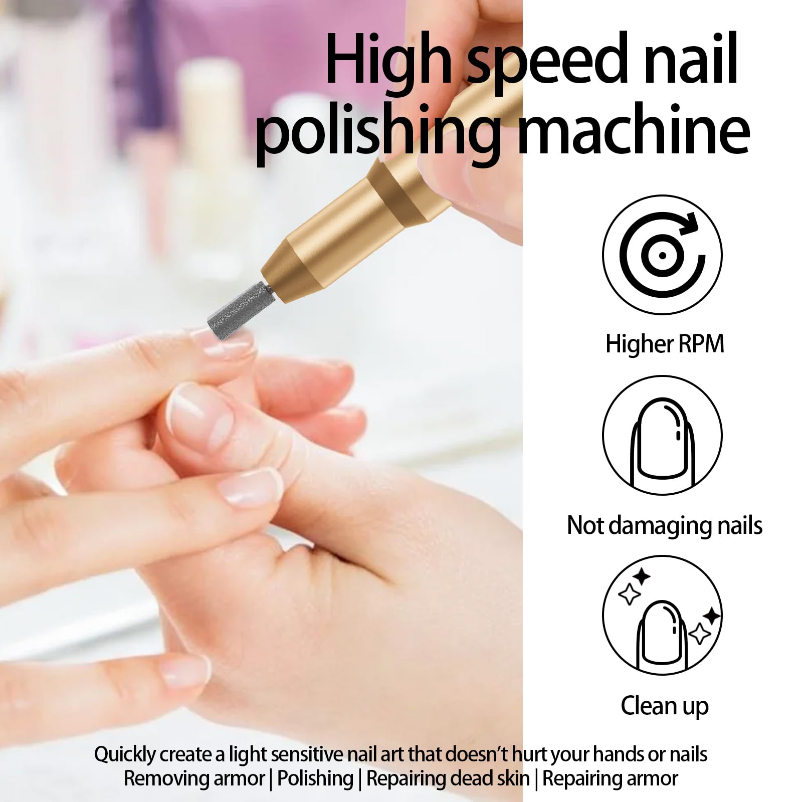Kit Electric Rechargeable Set Cordless Nail Art Grinding Machine Compact P