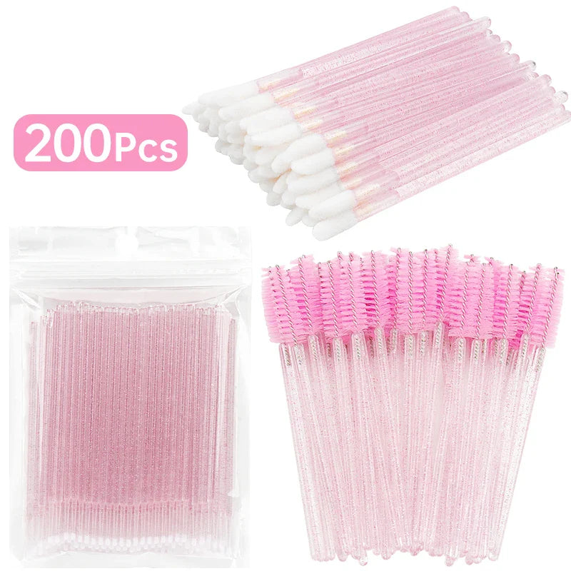 200PCS Disposable Lash & Lip Applicator Kit – Wands & Swabs