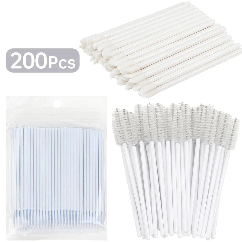 200PCS Disposable Lash & Lip Applicator Kit – Wands & Swabs