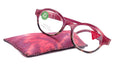 Citlalli, (Premium) Reading Glasses, Round Frame  +1.25 .. +3 Magnifying Eyeglasses (Marble Pink) Circle Style. NY Fifth Avenue