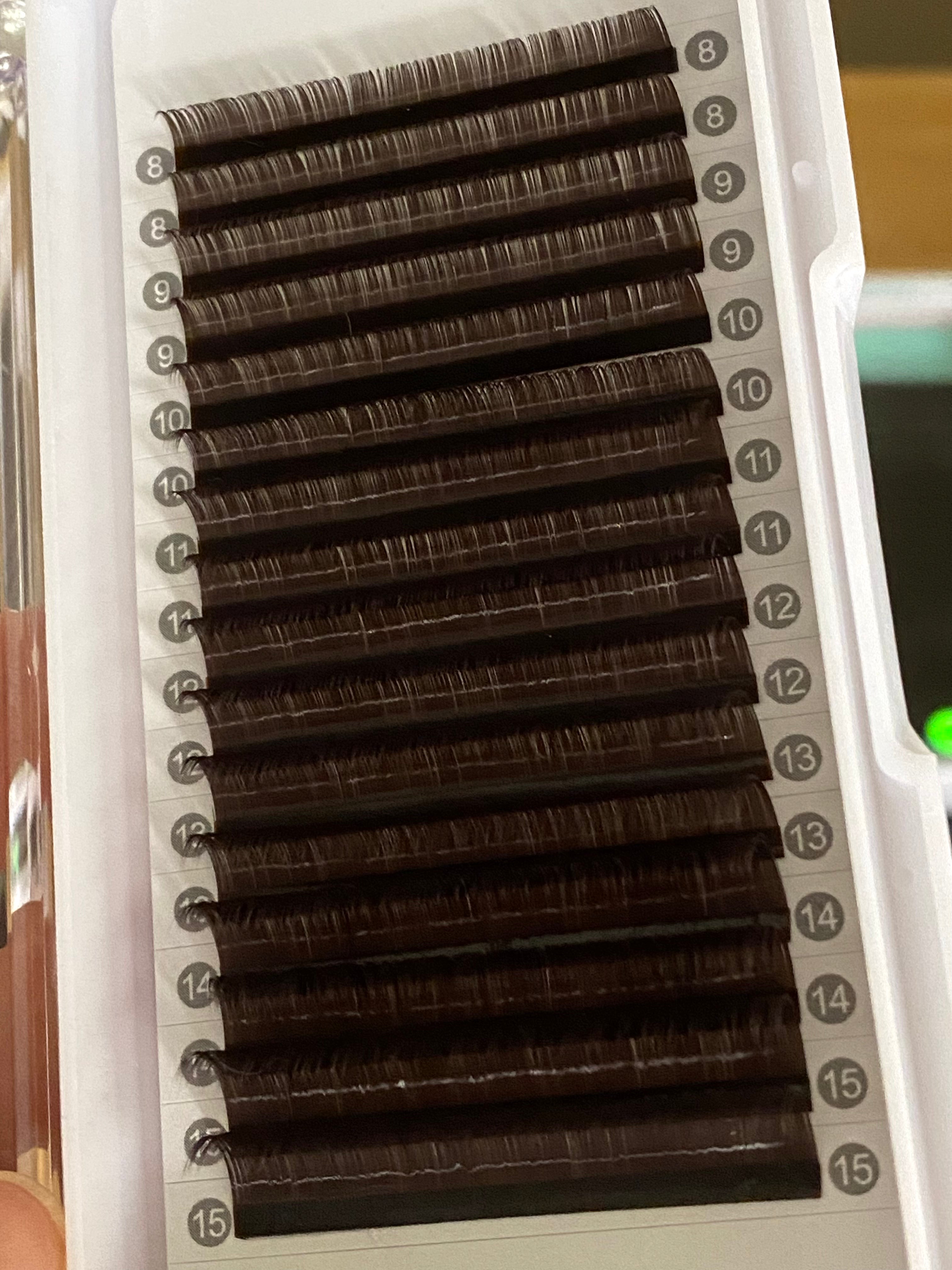 Dark Chocolate Brown Color Lash Extensions 16 Lines