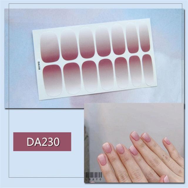Golden Glitter Nail Wraps – 3D Adhesive Full Cover Nail Art Stickers