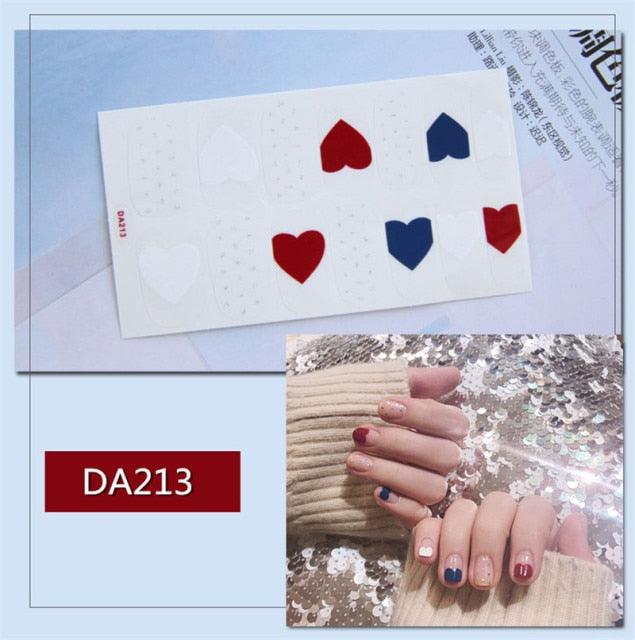 Golden Glitter Nail Wraps – 3D Adhesive Full Cover Nail Art Stickers