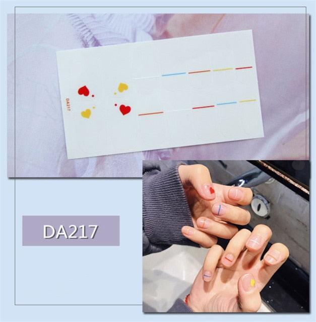 Golden Glitter Nail Wraps – 3D Adhesive Full Cover Nail Art Stickers